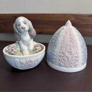 Vintage 1998 Lladro Puppy Surprise Egg Retired Porcelain Figurine Model 6617